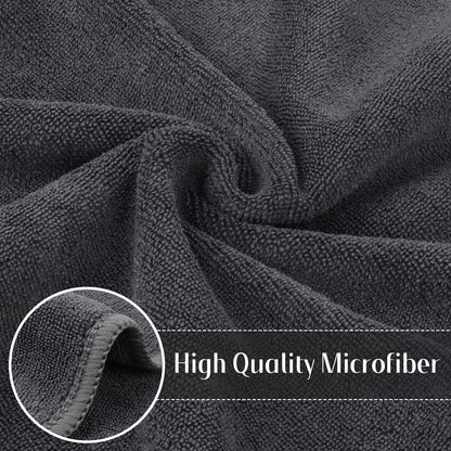 Microfiber Cleaning Cloth, 12X12 Inch, Slate Grey, 6 Pack