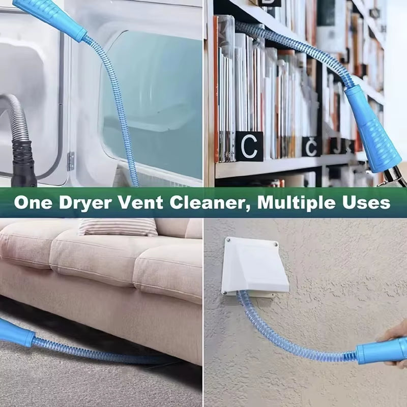 Dryer Vent Cleaner Kit Vacuum Attachment Bendable Dryer Lint Remover with Guide Wire Dryer Lint Screen Cleaning Hose