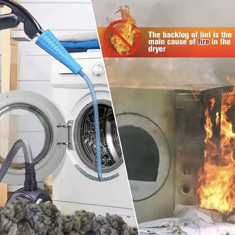 Dryer Vent Cleaner Kit Vacuum Attachment Bendable Dryer Lint Remover with Guide Wire Dryer Lint Screen Cleaning Hose