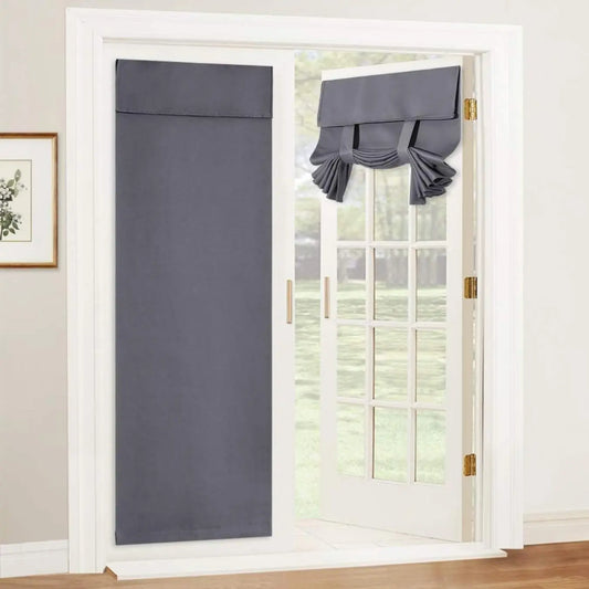 Solid Color Door Curtain, 1 Count Velcro Design Privacy Blackout Door Curtain, Home Decor Room Divider Curtain for Living Room Bedroom