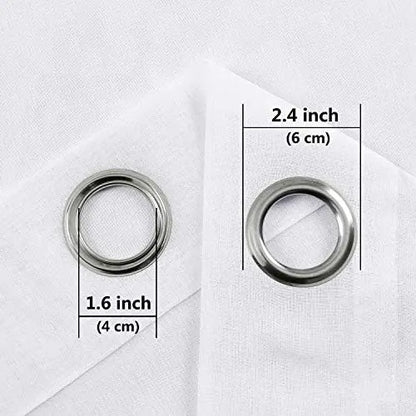 Sheer Faux-Linen Curtains — Set of 2, White, 52" x 84"