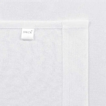 Sheer Faux-Linen Curtains — Set of 2, White, 52" x 84"