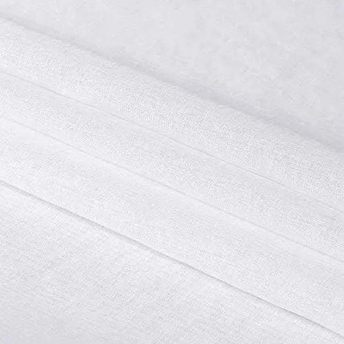 Sheer Faux-Linen Curtains — Set of 2, White, 52" x 84"