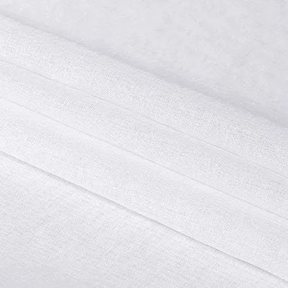 Sheer Faux-Linen Curtains — Set of 2, White, 52" x 84"
